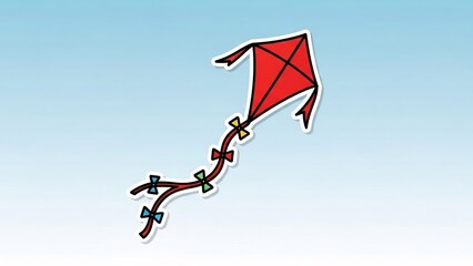 赤い凧が空に舞う