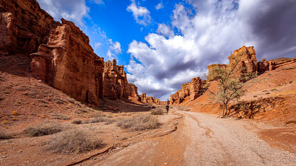 Obraz premium Charyn Canyon, Valley of Castles. The excellence of Kazakhstan. Panorama of natural unusual landscape