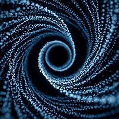 Swirling blue particles in a mesmerizing spiral tunnel