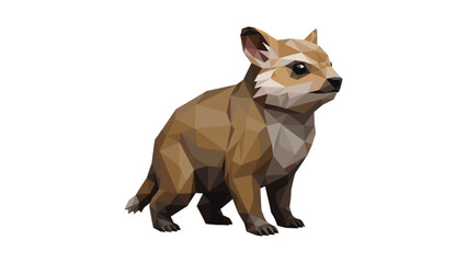 Obraz premium Geometric polygonal quokka art: modern low poly wildlife design