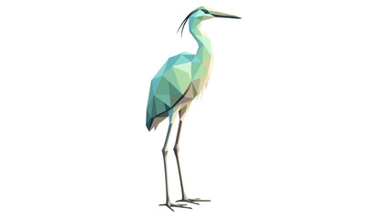 Obraz premium Low poly heron bird design: modern geometric wildlife art