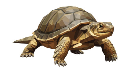 Fototapeta premium Geometric low poly tortoise design with angular facets and realistic texture