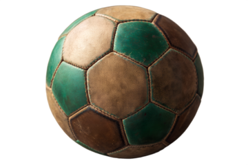 Vintage Leather Soccer Ball Illustration, Retro Football Vector Graphic