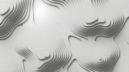Modern 3D topographic map design with wavy gray layers