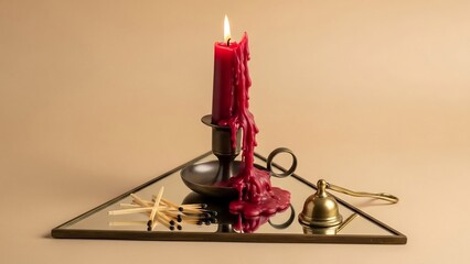 赤い蝋燭が美しく燃える