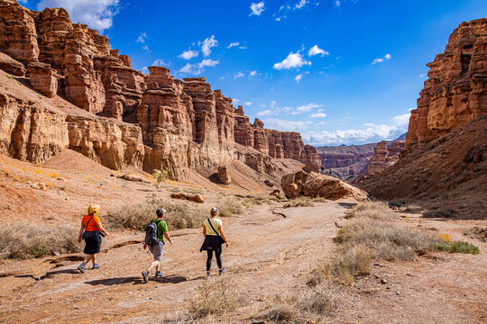 Charyn Canyon, Valley of Castles. The excellence of Kazakhstan. Panorama of natural unusual landscape
