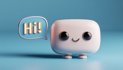 Chatbot: Ai Assistant With Message Icon. Saying Hello! In A Speech Bubble. Engage Customers With Interactive Conversations And Instant Responses.