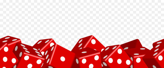 Dice border. Frame of dice.Vector illustration isolated on transparent background.