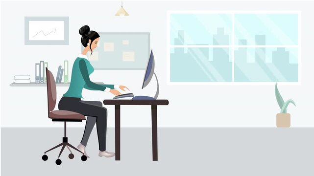 businesswoman working in office