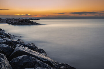 summer sunrise over the bibione lighthouse, Bibione, San Michele al Tagliammento, Venice, Italy