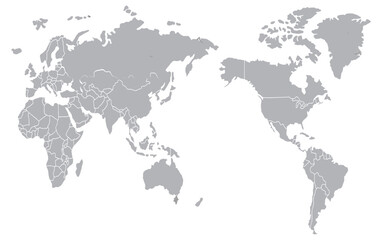 Obraz premium Grey world map vector illustration
