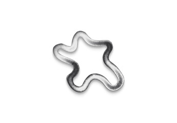 Chrome metal 3D logo effect Mockup of Star Blob Frame.