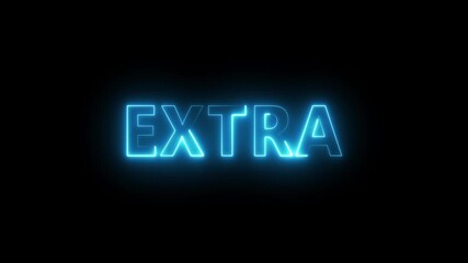 Neon text animation on black background. Extra -glowing neon text animation. Neon text letter animation. - Powered by Adobe