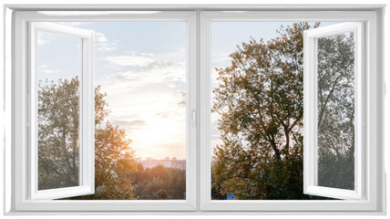 Modern white window frame with clean lines minimal architectural detail bright interior exterior element studio