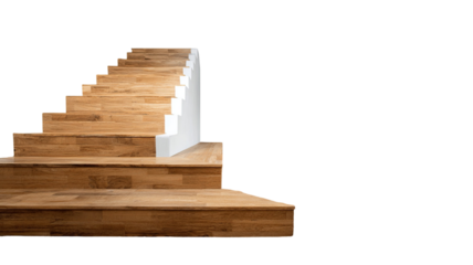Modern home hardwood floor stairs clean architectural lines warm wood texture contemporary interior studio isolated on white background