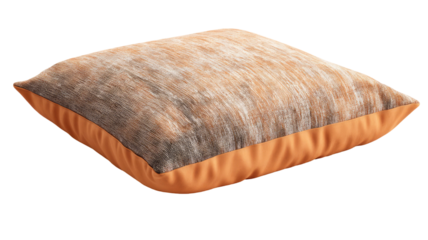 Modern floor cushion round soft seating minimalist home decor comfortable fabric pouf studio isolated on white background