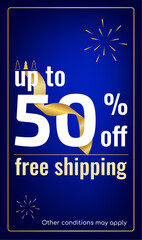 Vertical Sale banner with diagonal stripes or ribbons. abstract discount background for promotion, Big Sale, Special Offer, advertising, leaflets, flyers, social media post.