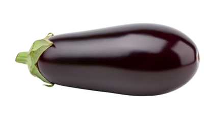 Single Purple Eggplant Isolated transparent background