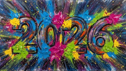 Colorful abstract background with circles and graffiti style design