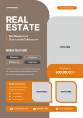 Brown And Orange Real Estate Flyer