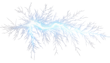 Electric Bolt Lightning Strike Blue and White Energy Discharge, isolated on a white or trans.png
