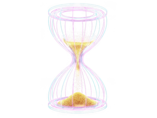Modern abstract hourglass icon isolated on transparent background for web, branding, app, and social media graphics