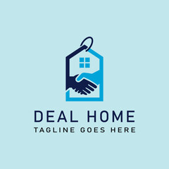 Deal home logo template suitable fo developer or property agent