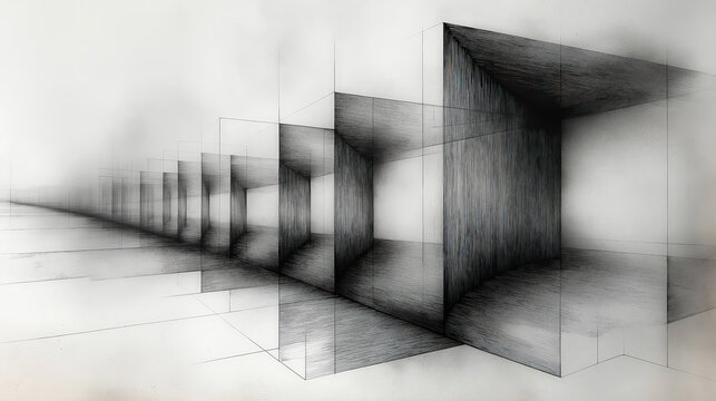 Arches 002, pencil drawing with charcoal shading, on tracing paper