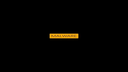 Malware symbol with indicating virus infection cyber security threat icon exclamation representing and digital danger concept on background. - Powered by Adobe