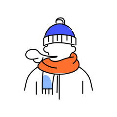 Cold weather person with beanie and scarf