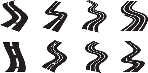Modern road signs and highway graphics