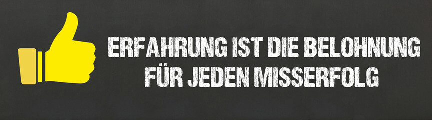 Erfahrung ist die Belohnung für jeden Misserfolg	