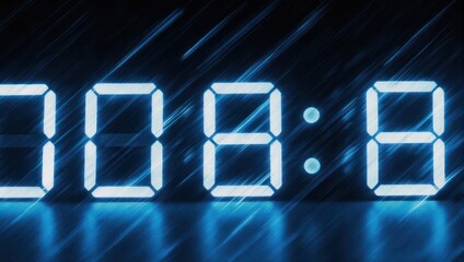 Digital display showing zeros with a blue light effect.