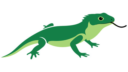 Fototapeta premium Green Iguana Vector Illustration: Reptile Mascot Character, Wildlife Graphic, Tropical Nature Symbol isolated on transparent background for Creative Design Projects