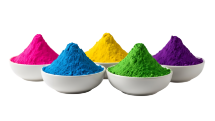 Vibrant powders in bowls