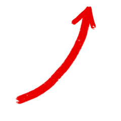 red arrow on white background