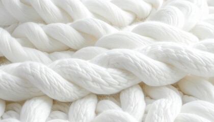 White Knitted Fabric Texture Closeup.