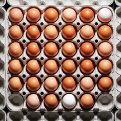 Egg Cartons Filled with Fresh Eggs Background