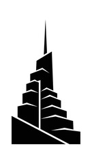 Geometric Black Pyramid Structure Design Element.