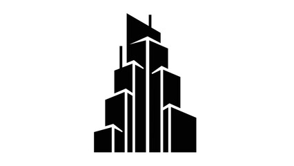 Geometric Cityscape Silhouette Modern Architecture.