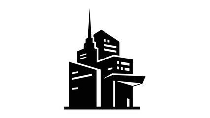 Modern Church Building Silhouette Illustration Design.