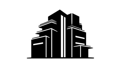 Modern City Building Vector Illustration.