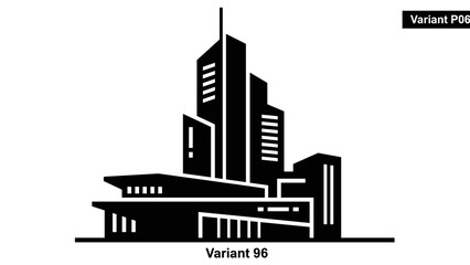 Modern City Skyline Silhouette Graphic Illustration.