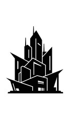 Modern City Skyline Silhouette Illustration Design 4.