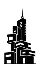 Modern City Skyline Silhouette Vector Illustration 6.