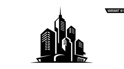 Modern City Skyline Silhouette Vector Illustration 10.