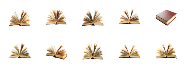 Collection of Book isolated on transparent background