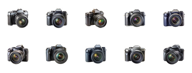 Collection of Camera isolated on transparent background