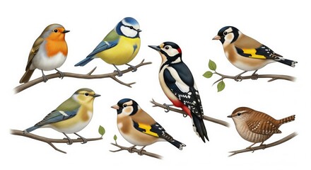 Fototapeta premium Educational Bird Illustration. Nature Study Concept.
