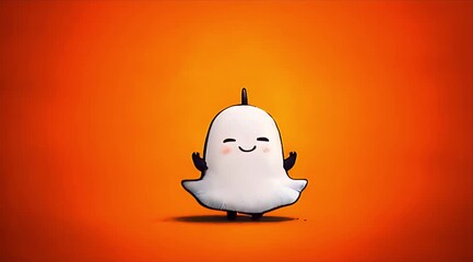 Cute Halloween Ghost: Adorable White Spirit with Blush Cheeks